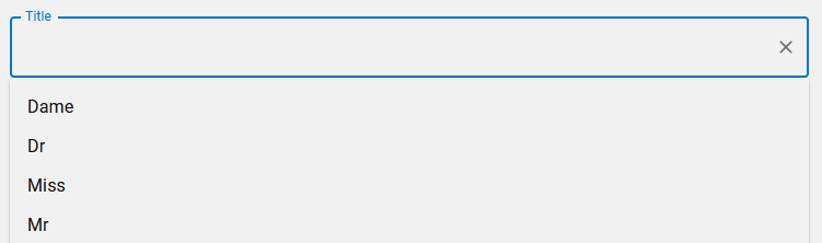 Image showing the Title selector