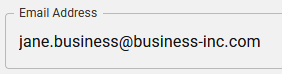 Image of the user's Email Address field in their User Details page.