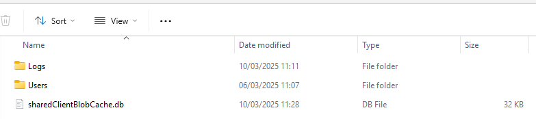 Image showing the contents of the Lexacom folder