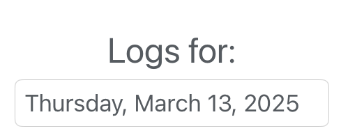 Image showing the date selection in mobile logs