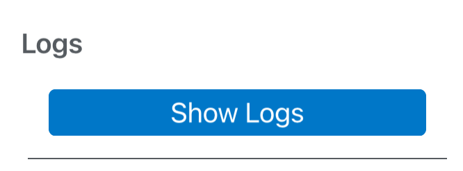 Image showing the Show Logs button in Lexacom Mobile